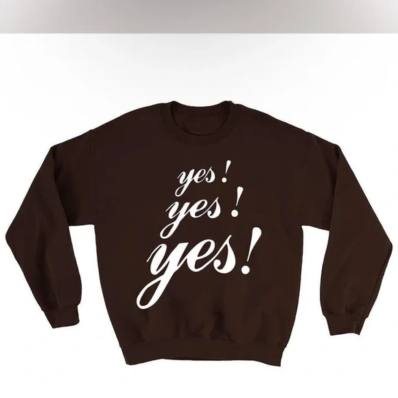 Brown Graphic Yes! Sweater - Picture 1 of 3